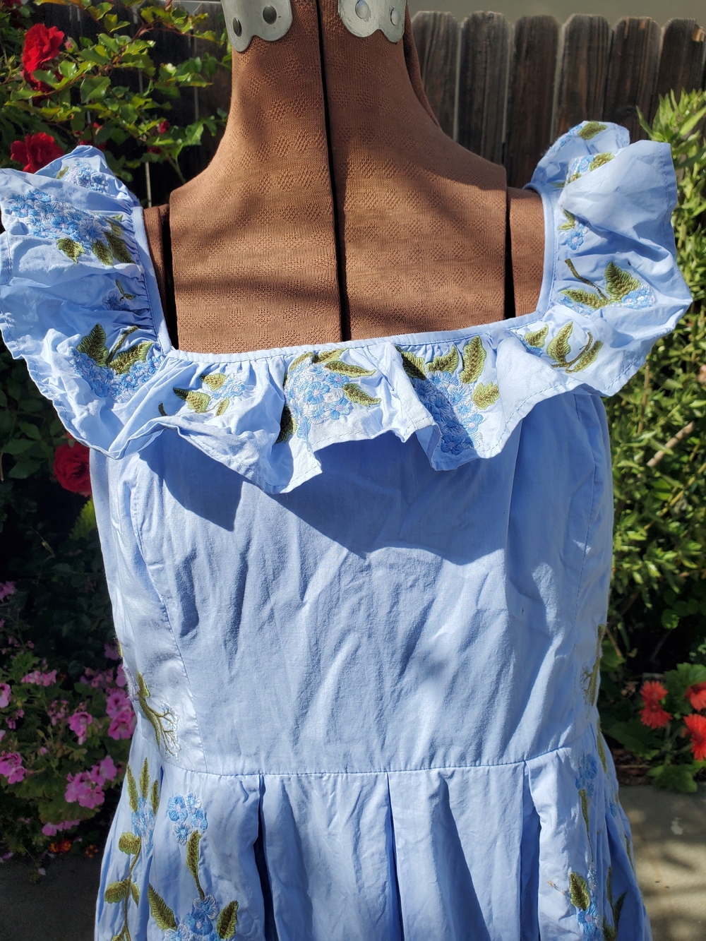 JessaKae Sky Blue Floral Ruffle Midi Dress - Picture 2 of 7
